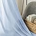 jinchan Sheer Curtains for Living Room 2 Panels Set 63 Inch Length Bedroom Curtains Blue Voile Window Curtains Rod Pocket Drapes Light Diffusing Outdoor Curtains