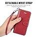 iPhone 5/5S/SE Case, TUCCH Leather Wallet Case, Premium [Slim Fit] [Wrist Strap]Flip Book Case Cover with Stand & Credit Card Compartments [Magnetic Clasp] for iPhone SE and iPhone 5/5S, Red