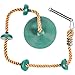 Tree Climbing Rope and Kids Swing: Climbing Rope for Kids with Foot Hold Platforms, Disc Tree Swing Seat, and Hanging Kit with Tree Strap - Outdoor Swings and Swing Set Accessories - Rope Swing, Green