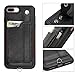TOOVREN Phone Cover for iPhone 8 Plus 7 Plus Wallet Case with Card Holder Detachable Lanyard Strap Stand PU Leather Card Holder for iPhone 8 7 Plus Case Wallet Black