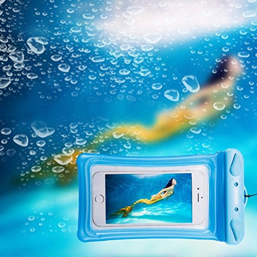 Universal Waterproof Phone Case of 2 Pack Set,Floating Pouch Night-Visible Smartphone Dry Bag for iPhone 8/8 Plus/X/7/7 Plus/6S/6/6S Plus/SE/5S/5,Galaxy S8/S8 Plus/Note 8 6 5, Pixel 2 up to 6.0" - Thumbnail 4