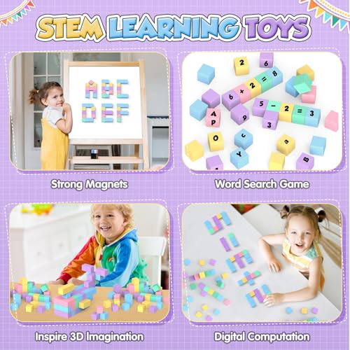 HaoVrisn Magnetic Building Blocks for Children, Pack of 45 Magnetic Building Blocks, Magnetic Toy Children, Magnetic Toy from 3 4 5 6 7 8 Gift for Boys and Girls (2.5 cm x 2.5 cm)