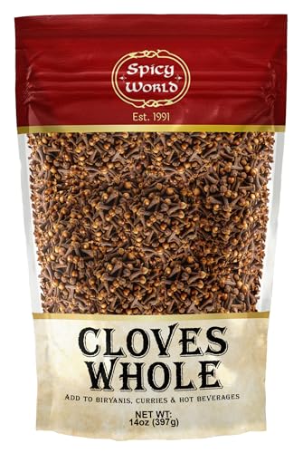 Cloves Whole Bulk 14 Oz Bag - Pure, Non-GMO, Premium Hand Picked Quality - Great for Foods, Clove Tea, Clove Pomander Balls & Potpourri - Aromatic & Richly Flavored Cloves Whole by Spicy World