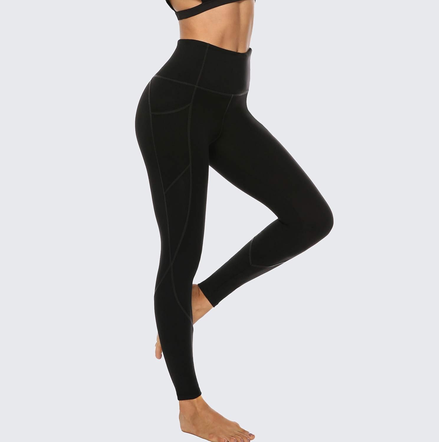 Persit Women's Premium Yoga Pants with Pockets, Non See-Through Tummy Control 4 Way Stretch High Waist Leggings: Clothing