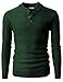 H2H Mens Henley Ribbed-Knit Sweater KHAKI US 3XL/Asia 4XL (KMOSWL0127)