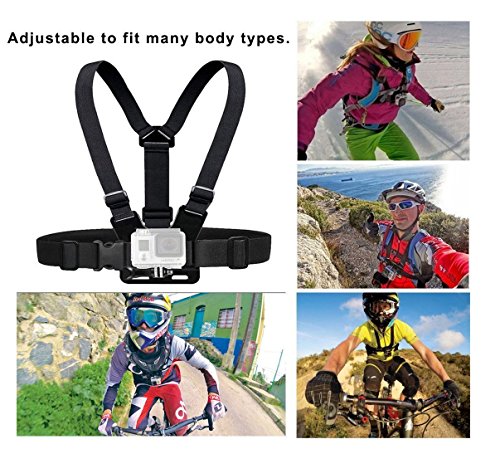 VVHOOY Action Camera Middle Carry Case/Head Chest Strap Mount/Selfie Stick/Floating Handle Grip/Suction Cup Mount Accessories Compatible for Crosstour 4K Underwater Camera/Activeon CX/AKASO Action Cam