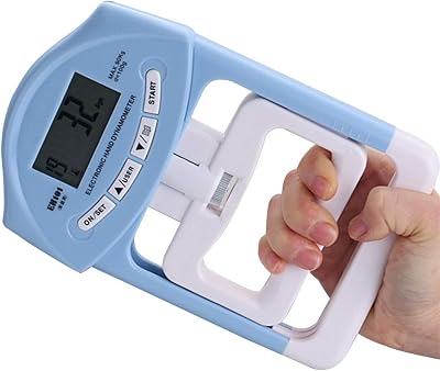 Yuehuamech Digital Hand Dynamometer Grip Strength Meter 198Lbs/90Kgs LCD
