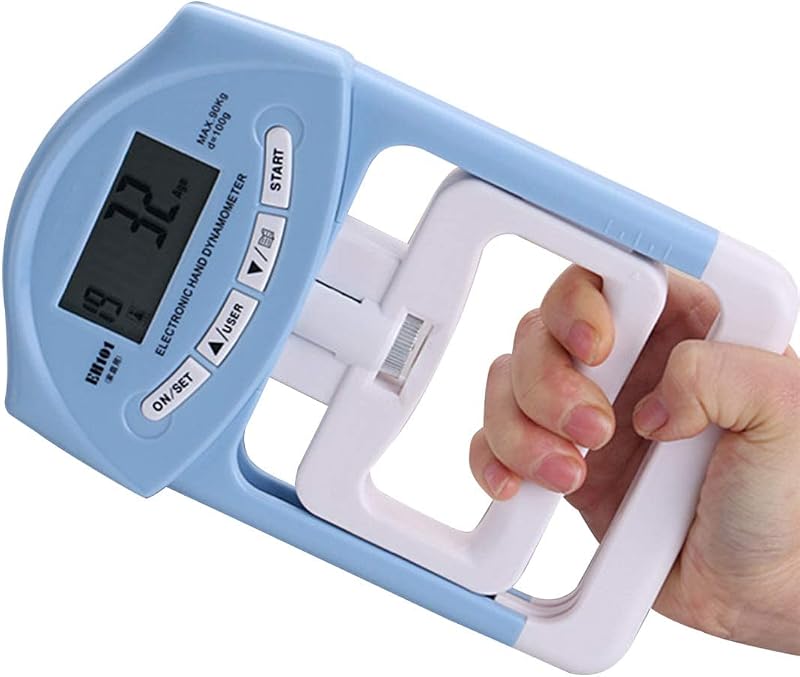 Yuehuamech Digital Hand Dynamometer Grip Strength Meter 198Lbs/90Kgs LCD