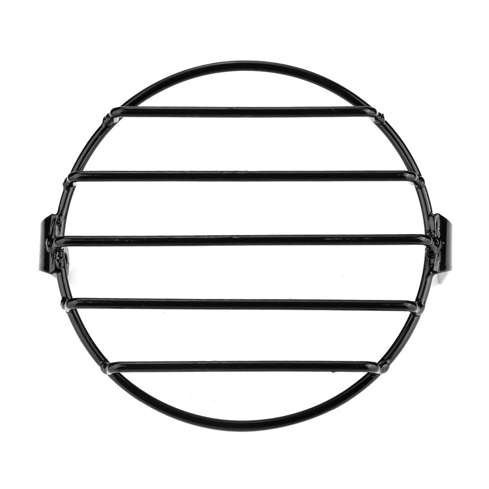 EBTOOLS Round Headlight Grille - 5.75inch Headlight Grill, Black Retro Motorcycle Headlight Grill Round Cover Mask
