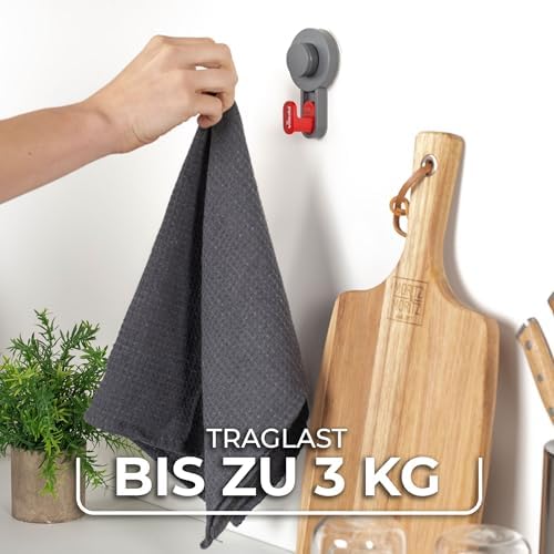 Klebehaken 3er Set - Haken Selbstklebend & Stark Haftend bis zu 3kg - Vielseitiger Wandhaken Selbstklebend für Bad, Küche & Haushalt - Einfache Anbringung ohne Bohren