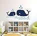 Whale Family Nautical Mom and Baby Wall Decal - Nursery Wall Decals - Nautical Nursery Decor Vinyl Sticker