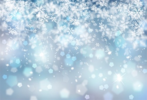 LFEEY 10x8ft Falling Snowflake Portrait Backdrops