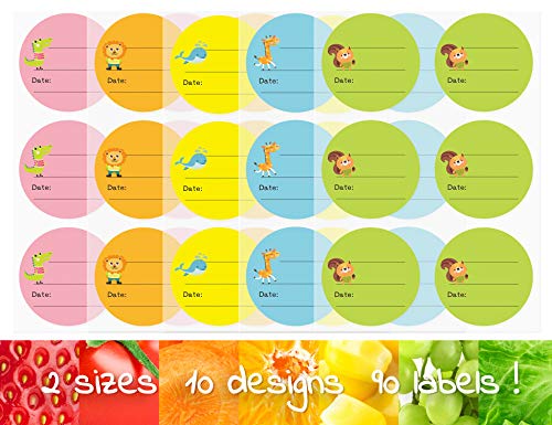 Baby Food Labels, Removable Write-On Date Labels for OXO TOT Food Storage Containers & Baby Bottles, Great for Daycare, Pack of 90