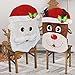 JOYIN Christmas Santa and Reindeer Christmas Dining Chair Slip Covers Decorations Ornaments Set for Xmas Indoor Décor, Party Favor Supplies, Restaurant Holiday Festival Party Decor