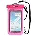 H2O VIBE TM Universal Waterproof Case for use with Apple iPhone 4S, 5, Galaxy S3, S4, Note 1, 2, HTC One, Blackberry Z10, Q10, IPX8 Certified to 100 Feet - Pink