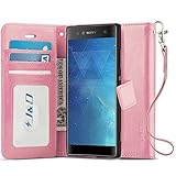 J&D Case Compatible for Xperia XA2 Ultra Case, [Wallet Stand] [Slim Fit] Heavy Duty Shock Resistant Flip Cover Wallet Case for Sony Xperia XA2 Ultra Wallet Case - [NOT for Sony Xperia XA2] - Pink