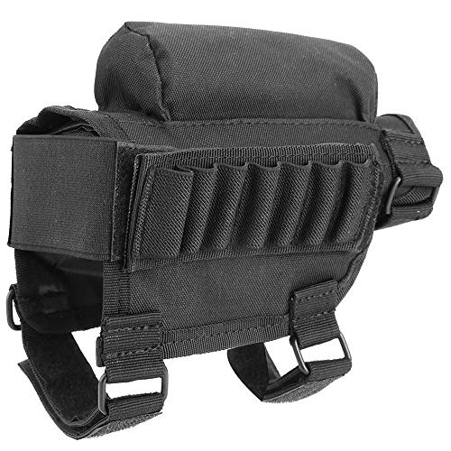 Kwnraor Rifle Cheek Riser, Tactical Rifle Buttstock Cheek Rest Pad with 7 Rifle Stocks Holder for 308 - .300Winmag (Black)