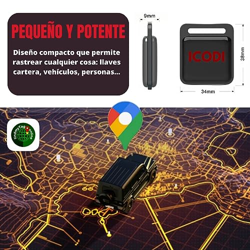 ICODI GPS Locator for Car without SIM Card without Distance Limit without Subscription, 1 Year Battery, Android and iOS, Waterproof IP67 Bluetooth Tracker Motorcycle, Children, Elderly and Objects