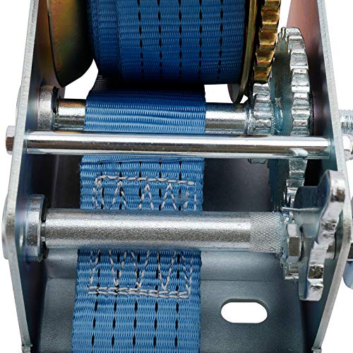BTSHUB 2500lbs/1134kg Hand Winch with Hook, Heavy Duty Hand Gear Winch, Polyester Strap with Hook, for ATV Boat - Image 5