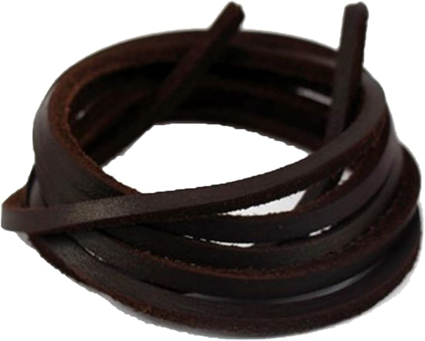 shoelaces 1 paire de lacets en cuir unisexe de couleur unie 80/110 cm Marron café, Taille