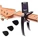 Guitar Capo Tuner for Acoustic and Electric by Gain Music Gear - Clips On Strings - Battery Included!