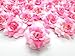 (24) Silk Two-tone Light Pink Roses Flower Head - 1.75