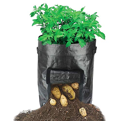 image for HYRIXDIRECT 2 Pack 10 Gallon Black Grow Bags Portable Potato Growing B