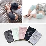 Mostsola 5 Pair Unisex Toddler Baby Crawling Anti-Slip Kneecap Knee Elbow Pads Crawling Safety Protector Suitable for 9 months - 2 years Baby