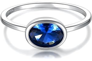 SARIEL 925 Sterling Silver Mother Birthstone Stackable Rings Set Mom Ring with Birthstone Family Ring Mother's Day Jewelry Gifts for Wife Mama