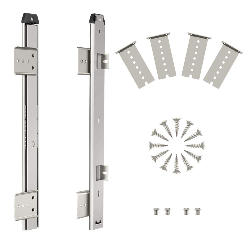 FRMSAET Heavy Duty 305/355/405/455 mm Thickness Steel Construction Ball Bearing Keyboard Slides Keyboard Drawer Slides Tray Accessories Cabinet Furniture Hardware Rails (355 mm, Silver)