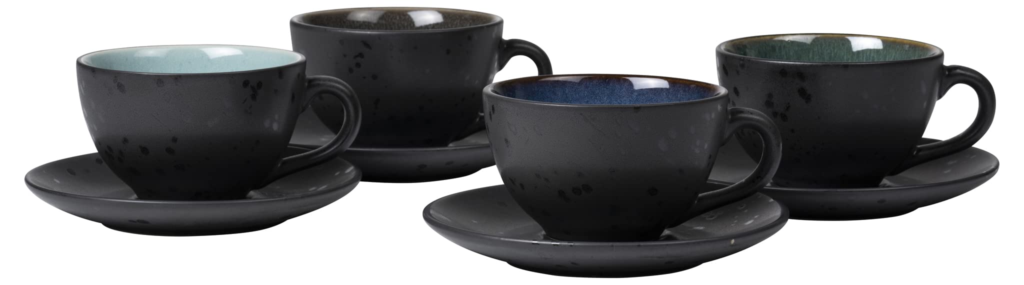 BITZ Cup with Saucer Dia. 10 x 6 cm 24 cl 4 pcs Assortment