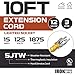 Iron Forge Cable 10 Foot Lighted Outdoor Extension Cord - 12/3 SJTW Heavy Duty Yellow Extension Cable with 3 Prong 15 AMP Grounded Plug for Safety