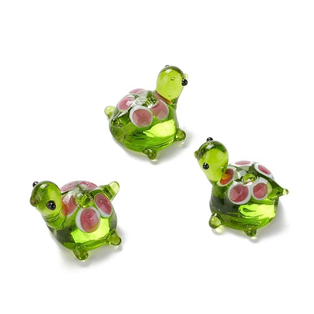 Boutigem 5pcs Handmade Lampwork Turtle Beads for Jewelry Making DIY Animal Summer Ocean Bracelet Necklace Earring Crafts Decor Gifts — image 1