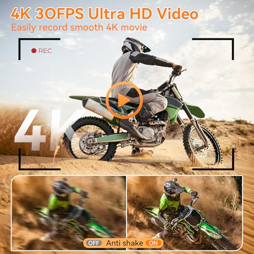 Digital Camera, 4K 50MP Photo Camera, 16X Zoom, Compact Camera with 180° Flip Screen 2.8", Autofocus Vlogging Camera with 32GB, Rechargeable Photo for Beginners, Teens