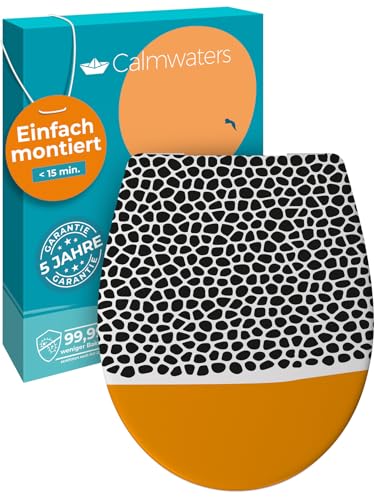Calmwaters® WC Sitz Motiv Animal Print einfache Montage, Toilettendeckel bis 250 kg, Made in EU, antibakterieller Duroplast, Absenkautomatik, 2 Montag