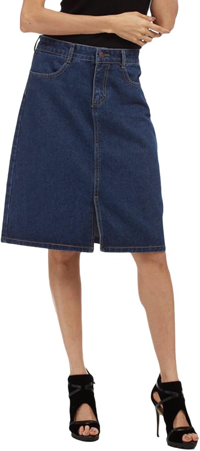 Dexinx Damen Simply Chic Klassische Jeansrock Sommer Stilvolle