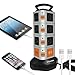 14 Outlet Surge Protector Power Strip with 4 Port USB Charging Ports Multiple USB Output Surge Overload Protector 6.5 Feet for Electronic Device