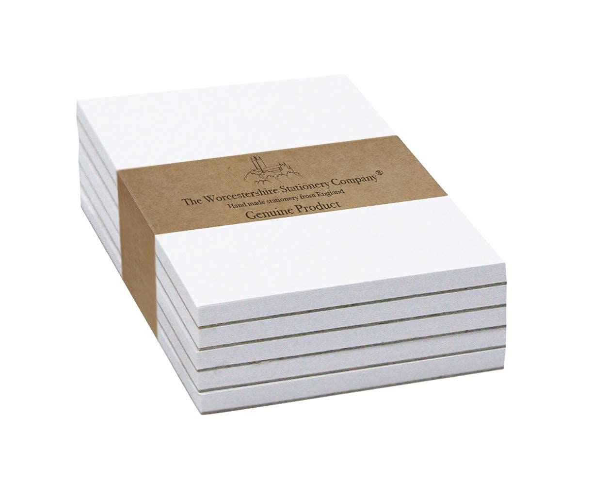 A7 (pocket size) note pad, plain, pack of 5, 80gsm, 50 sheets per pad, Zero plastic packaging