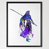 Dignovel Studios 11X14 Sephiroth Final Fantasy Watercolor Print illustration Art Nursery decor Kids Art Print playroom Wall Hanging Wedding gift Birthday Gift N213