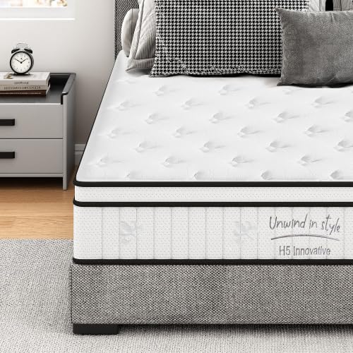 12 Inch Queen Size Mattress, New Hybrid Mattress in a Box, Cooling Gel Memory Foam Queen Bed Matress w/Motion Isolation, CertiPUR-US Certified, Medium Firm, RV Mattresses (12'')
