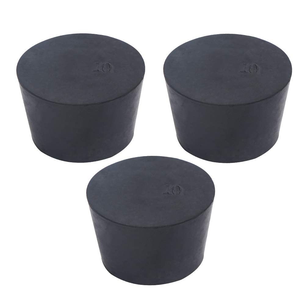3 Pack Same Size Large Solid Rubber Stoppers Size 10 50mm 1 96in X 41mm 1 61in 32mm 1 25in Long Black Lab Plug Amazon Com Industrial Scientific