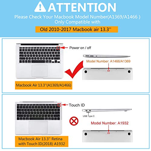 Lalumix MacBook Air 13 Inch Case A1466 A1369, Plastic Hard Shell with Keyboard Cover Screen Protector for Apple Mac Air 13 (MacBook Air 13\