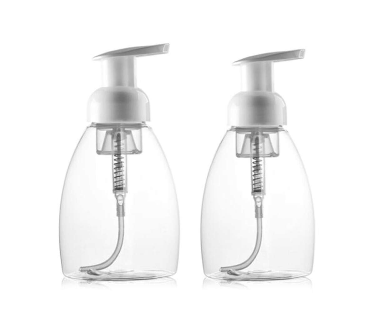 250ML (8.5 oz) Foaming Dispensers Empty Refillable Pump Bottle Makeup Shampoo Facial Cleanser Hand Liquid Foaming Containers DIY Hand Body Wash Pack of 2