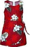 Pacific Legend Girls White Hibiscus Monstera Sarong Dress
