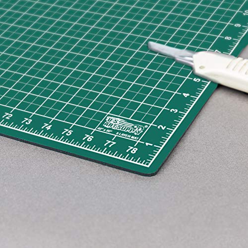 US Art Supply 40" x 80" GREEN/BLACK Professional Self Healing 5Ply