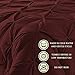 Comfy Bedding Double Needle Durable Stitching 3-Piece Pinch Pleat Comforter Set All Season Pintuck Style, Queen, Burgundy
