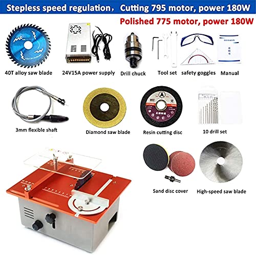 ZHJIUXING HO Mini TischkreissäG,Professional Kleine TischsäGer,FüR Holzschnitzerei Modell Handgemacht,10000rpm Zum… – Bild 5