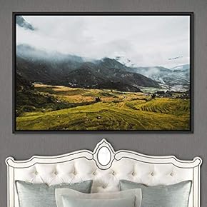 signwin Framed Canvas Wall Art Mountainscape Aerial Dramatic...