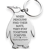 You're My Penguin Keychain - Cute Romantic Valentine's Gifts for Boyfriend, Girlfriend, Husband, or Wife - Valentines' Day, Anniversary, Christmas, Birthday Sentimental Gift - Stainless Steel