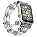Apple Watch Band , ANGGO Fashion Elastic Stretch iwatch Strap Replacement iWatch Band Faux Pearl Natural Agate Stone Bracelet for Apple Watch Series 3 Series 2 Series 1 All Version (38mm / Gray)